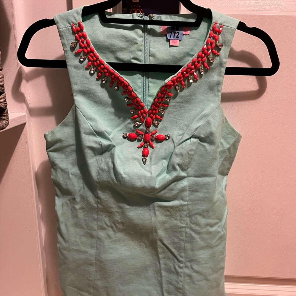 Lilly Pulitzer Jackie Top Beaded Size 0. Length 24 ln.